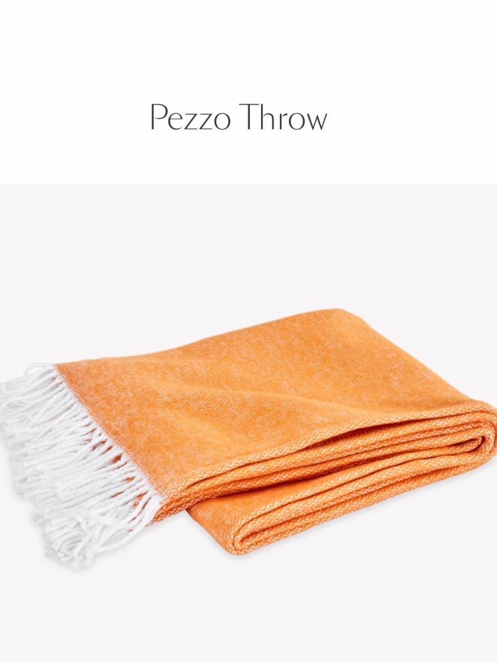 Matouk Pezzo Throw in Bright Orange with White Fringe